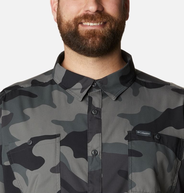 Men's Columbia Utilizer Printed Woven Short Sleeve Shirts Camo | Plus Size CA-T1054